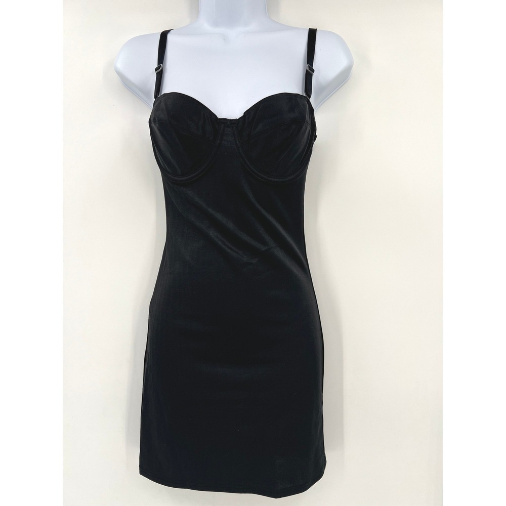 Bodyslimmers Nancy Ganz Black Underwire Shapewear Slip Dress 08322 Size 34B